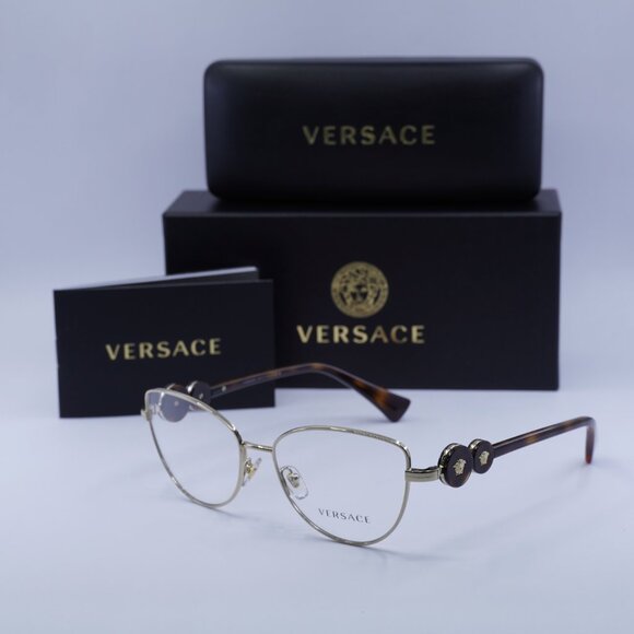 Versace VE1284 1489 Eyeglasses Light Gold 55mm Cat Eye Frame - Picture 10 of 10